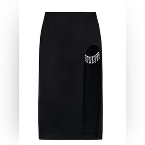 ZARA Elegant Black Skirt with Rhinestone Detail